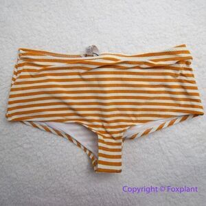 NEW BEC & Bridge orange stripes Barbara Boy Leg Bikini Bottoms, women USA size 4